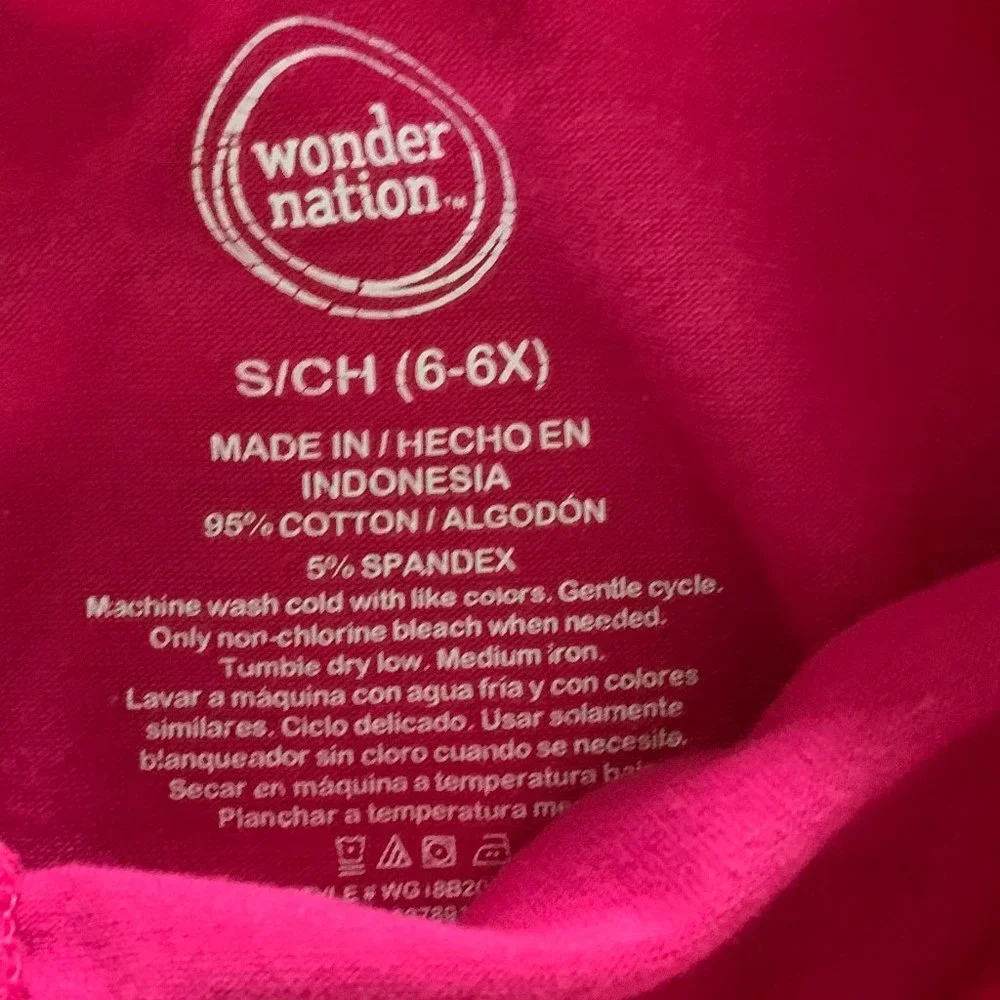 Wonder Nation pink capri pants 6-6X